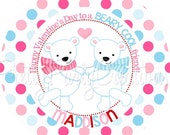 PINK and BLUE Polar Bear VALENTINE favor tags - You Print Il_170x135