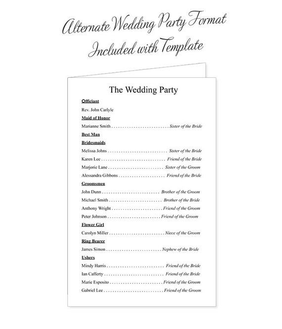 Wedding Program Template Printable INSTANT DOWNLOAD Floral