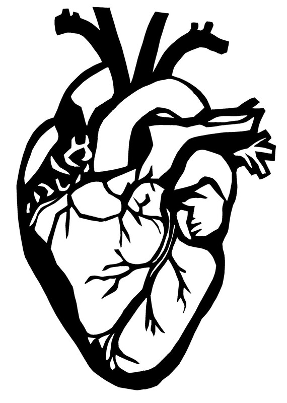 human heart clipart black and white - photo #45