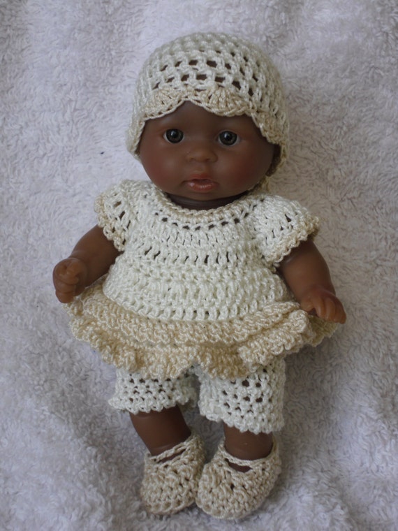 Crochet pattern for Berenguer 5 inch baby doll top shorts