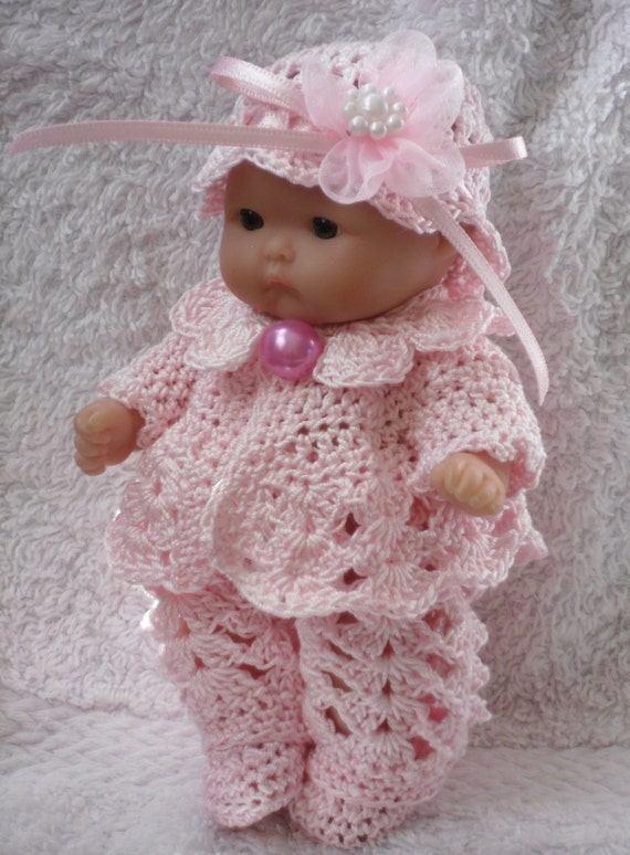 Crochet pattern for Berenguer 5 inch baby doll jacket