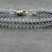 Blue Beaded Chain Bracelet, Seed Bead, Beadwork