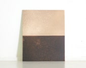 Sale . Etching Print . Minimalist Home Decor . Colorblock: Chiral 43 (in tan and brown) . Print Size 10" x 12"