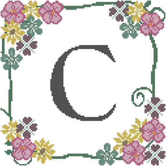 Download Floral Cross Stitch Border/Floral Cross Stitch