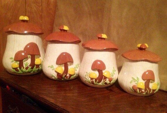 Vintage mushroom canister set of 4. Vintage by BoutiqueNBeyond