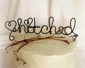 Wedding Cake Topper, Rustic Decorations, Hitched