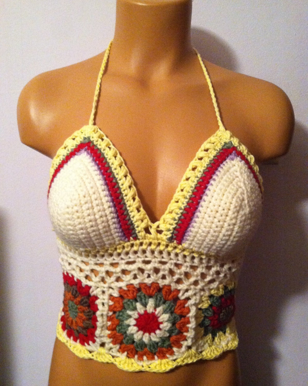 Crochet Festival Halter Top Crochet Square Top