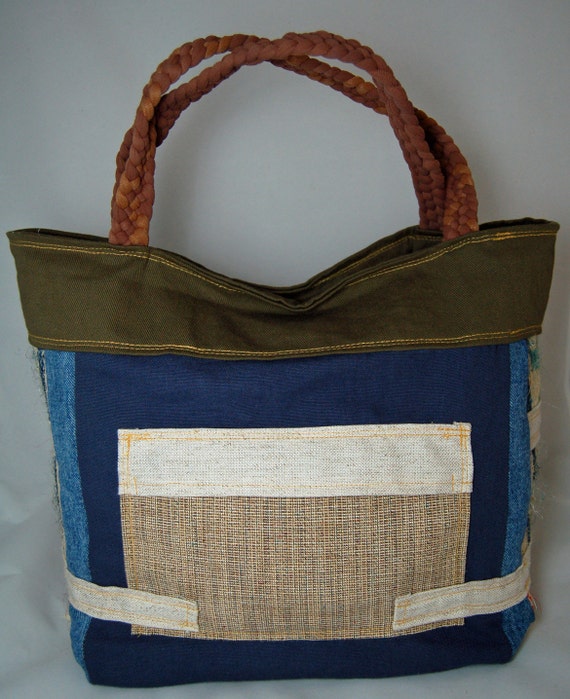 Upcycled Blue Sky Tote
