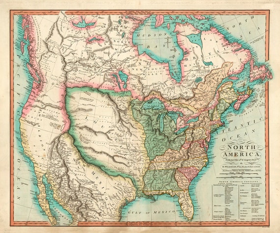 1824 Map of North America