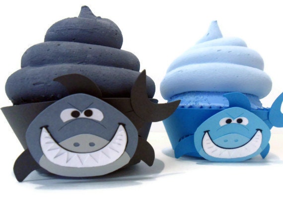 Shark Cupcake Wrappers - Set of 12 Il_570xn
