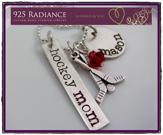 LOVE OF HOCKEY - Sterling Silver Hand Stamped Necklace