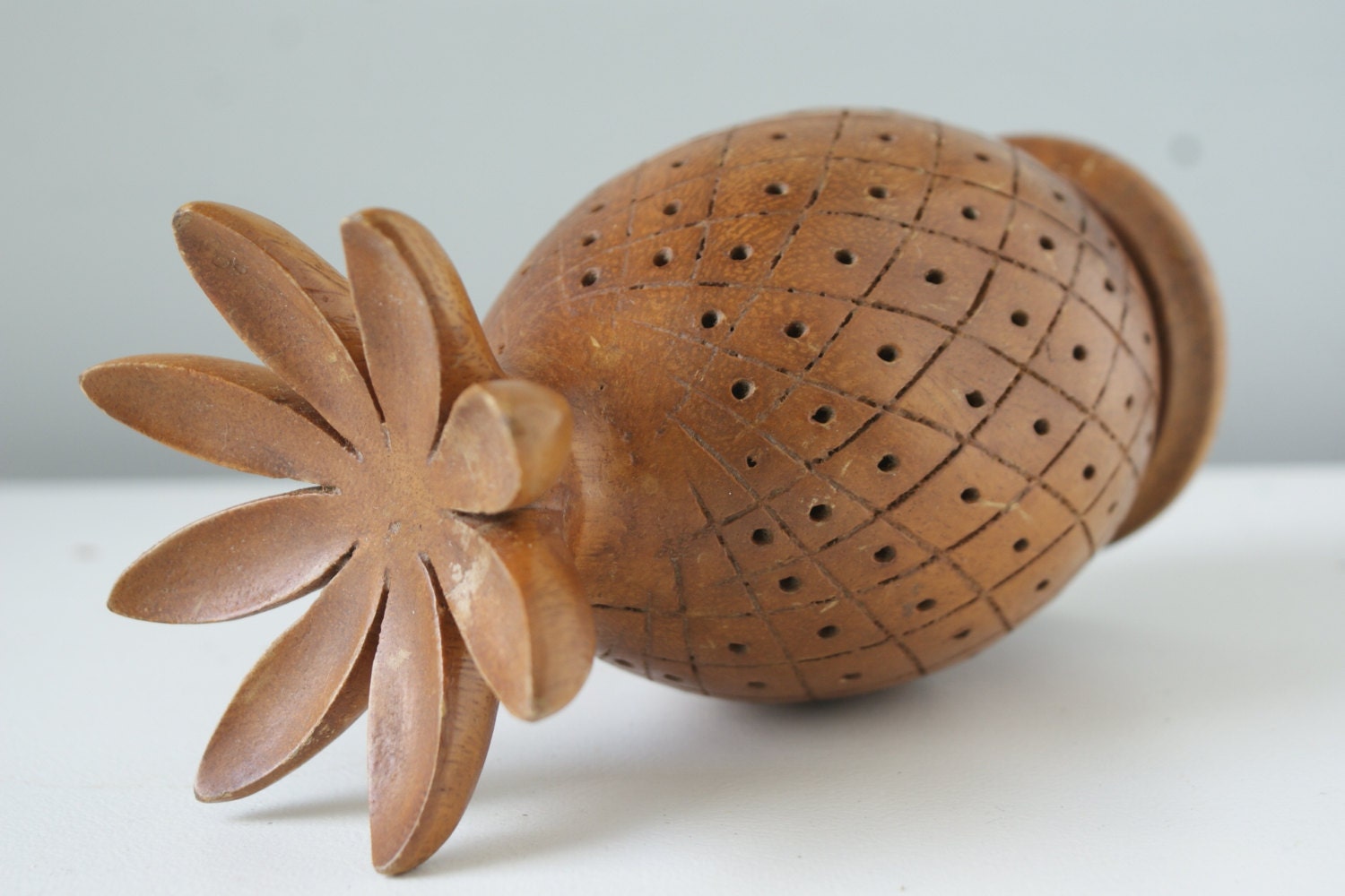 Fun Solid Wood Pineapple Toothpick Holder. Large Toothpick