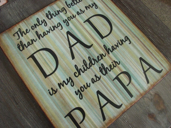 Items similar to Distressed Wood Sign DAD PAPA Quote Wall 