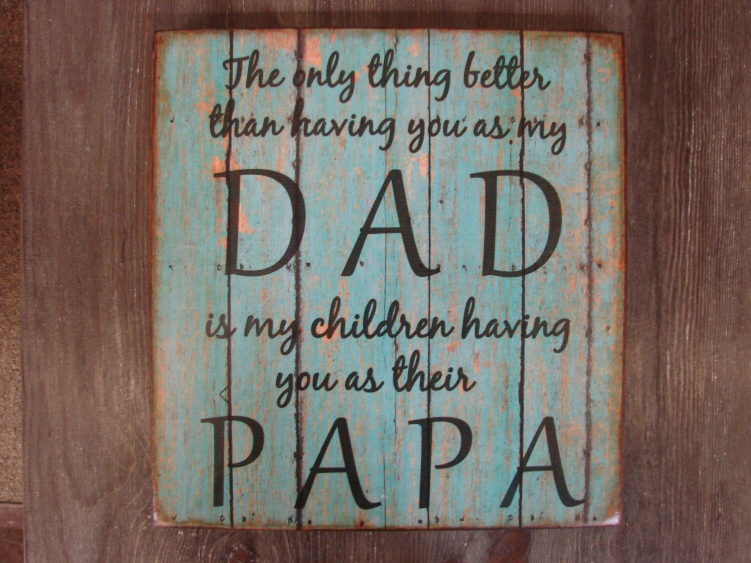 distressed wood sign dad papa quote wall plaque by