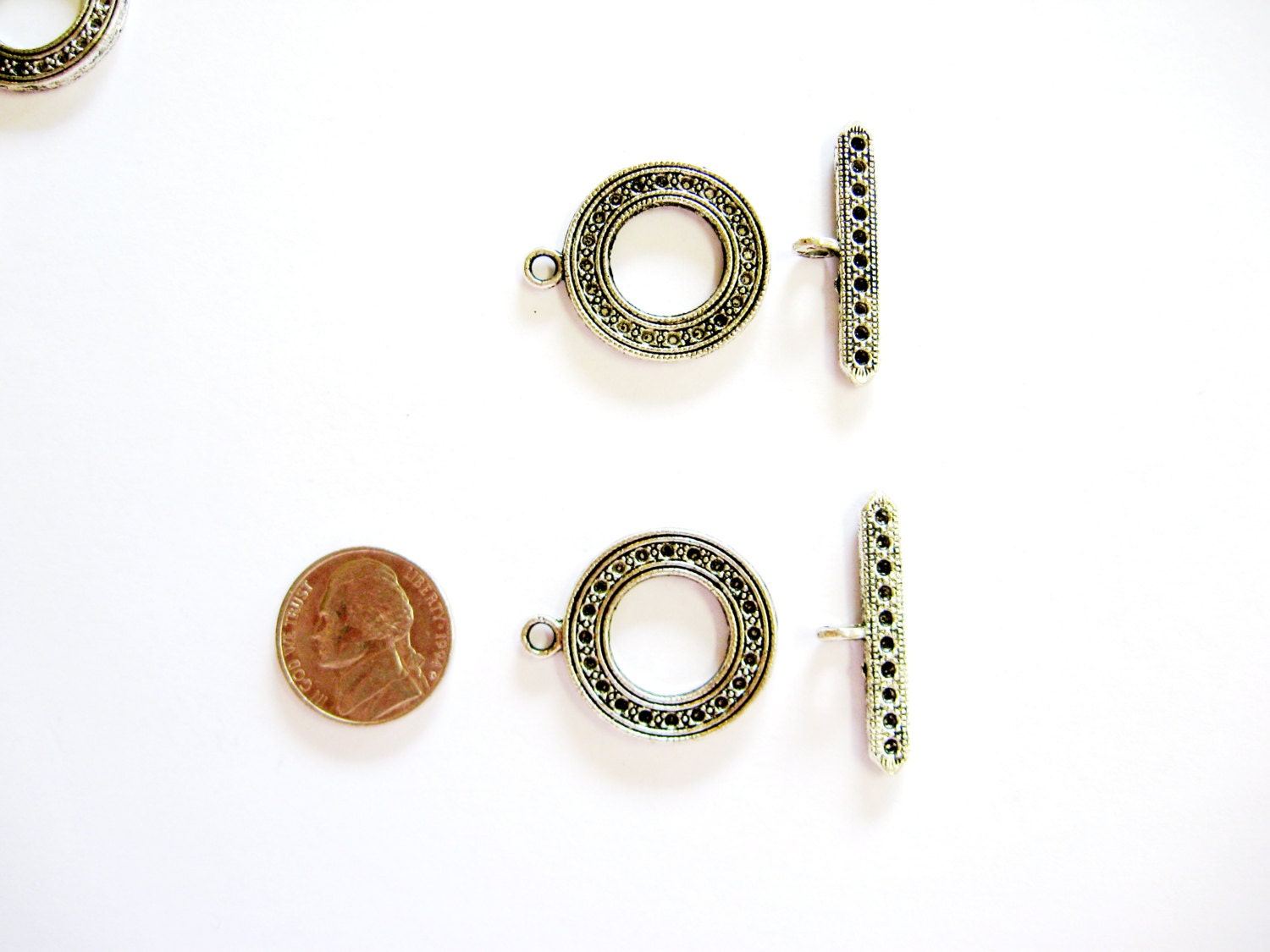 2 Detailed Large Toggle Clasp for your jewelry projects. from