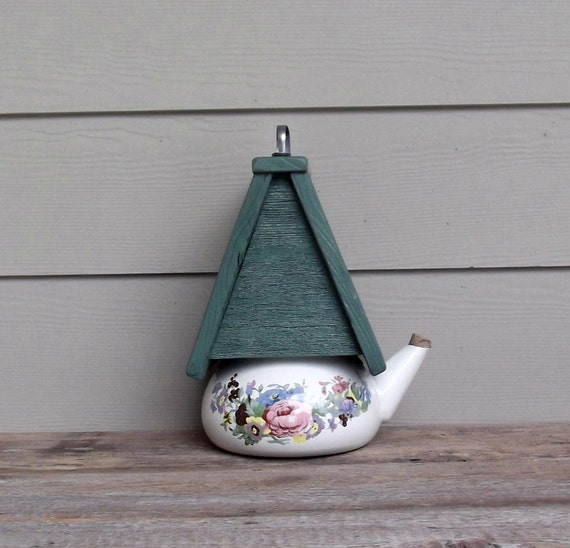 Repurposed Tea Kettle Birdhouse Teapot Birdhouse One by Milepost7