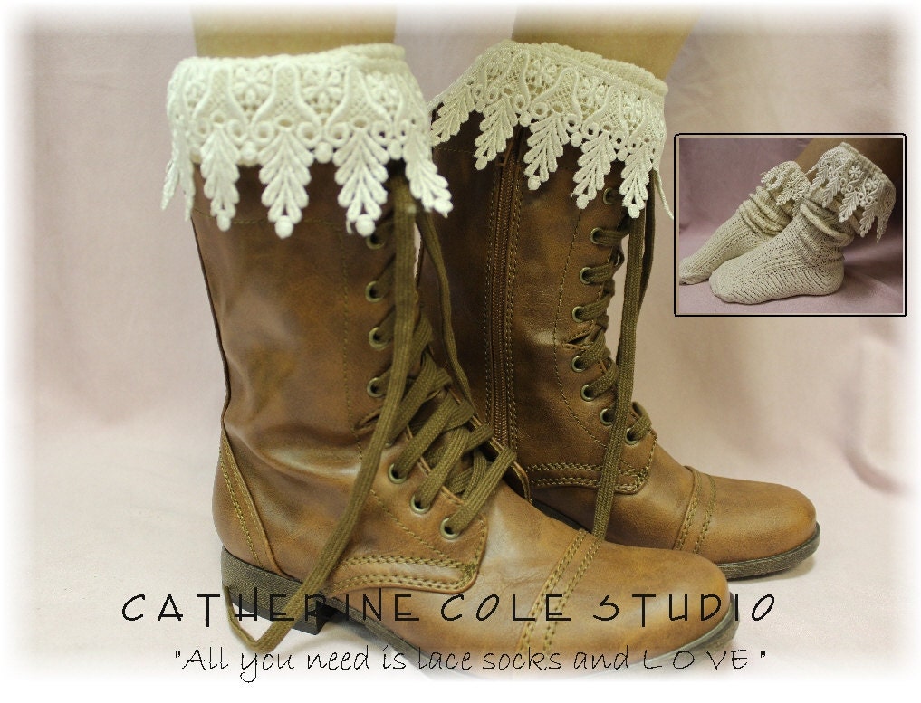 lace boot socks
