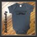 Little Man Mustache Bodysuit In Charcoal Grey