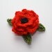 Beautiful Wool Knit Red Poppy Brooch