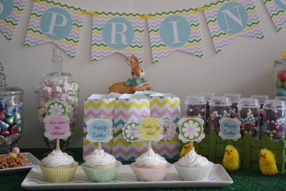 CUSTOM Banner - Easter Chevron Collection - BellaGrey Designs Il_570xn