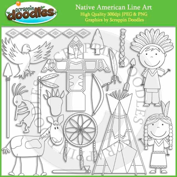 Native American Line Art