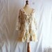 Mori Girl Hand-Dyed Tea Ivory Dress Tunic Size L Blouse Upcycled Woman's Clothing Casual Woman's Dress Funky Eco Upcycled Tunic Eco Friendly