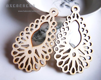 35x62mm Pretty Nature Water Drop Wooden Charm/Pendant MH179 11