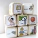 Wood Blocks. Baby Shower Decoration. Birthday Gift. Retro Baby Decor. Toddler Toy. Upcycled from 1974 Little Golden Book READY to SHIP