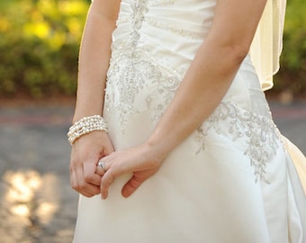 Bridal Wedding Jewelry Ivory Pearl Bracelet Multiple Strand Pearl Bead Bracelet Bridal Jewelry Pearl Bracelet For Bride Jewelry For Wedding