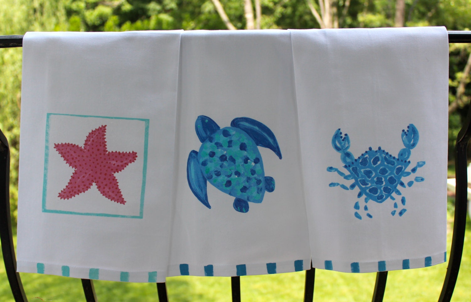 Beach Kitchen Towels by LemondaisyDesign on Etsy