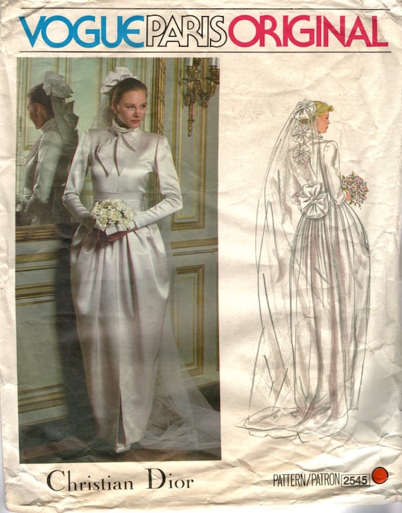 1979 Christian Dior couture bridal gown pattern - Vogue 2545