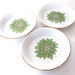 Vintage Coasters Porcelain Ivory Green Pink Flower