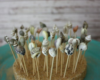 Beach Wedding favors-wedding Hors d'oeuvres-sea shell Hors d'oeuvres tooth picks-beach wedding decor-destination wedding-seashells