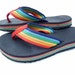 retro 80s rainbow flip flops