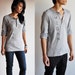 Vegan Clothing: Unisex Grey Henley Shirt (Size S)