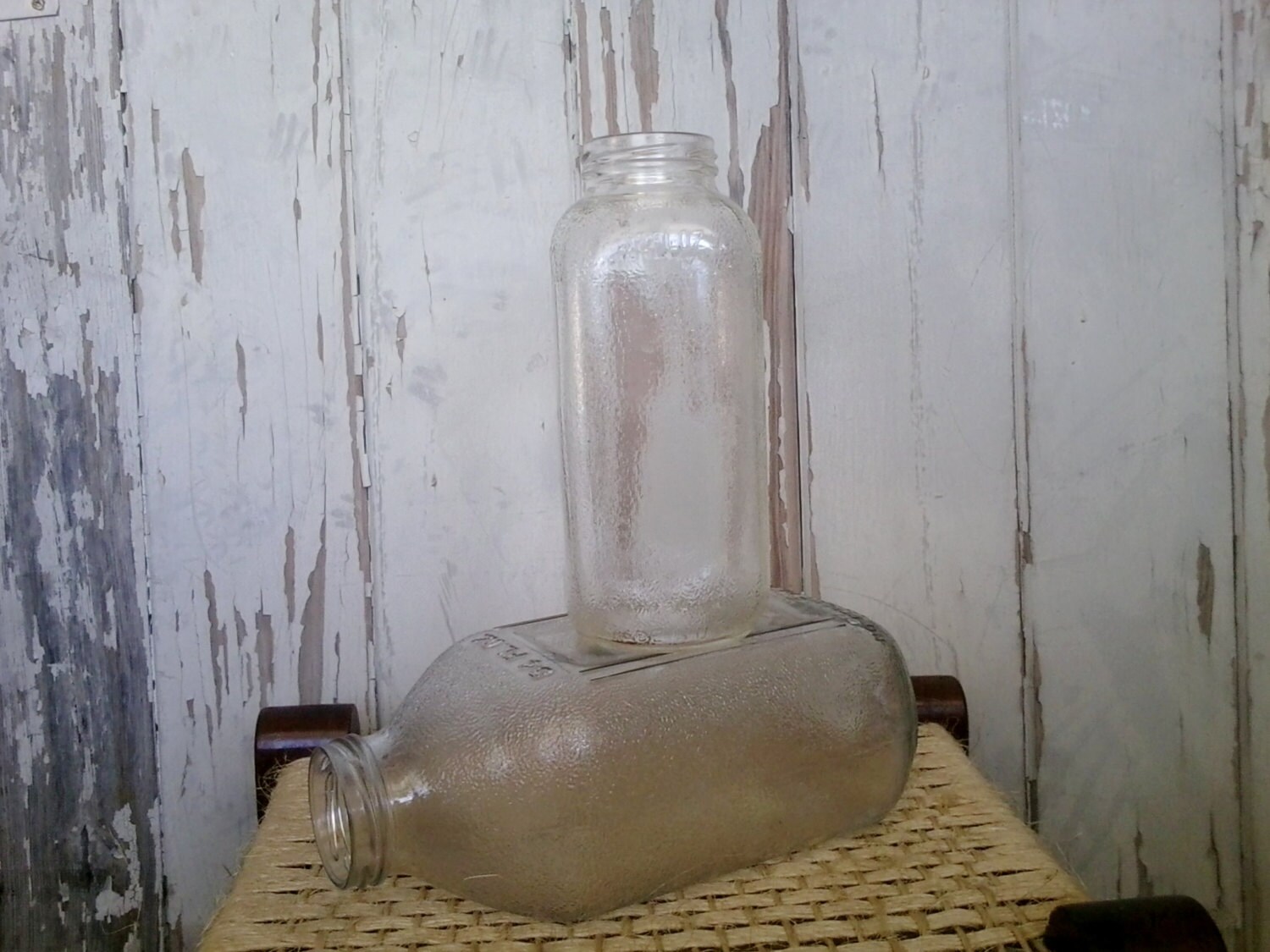 Retro Juice Bottles Vintage Clear Vases Alternative Glass