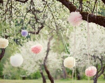 30 mixed sizes Tissue paper Pom Pom set - pick your colors- wedding decorations / baby shower decoration / baby shower tissue paper pom