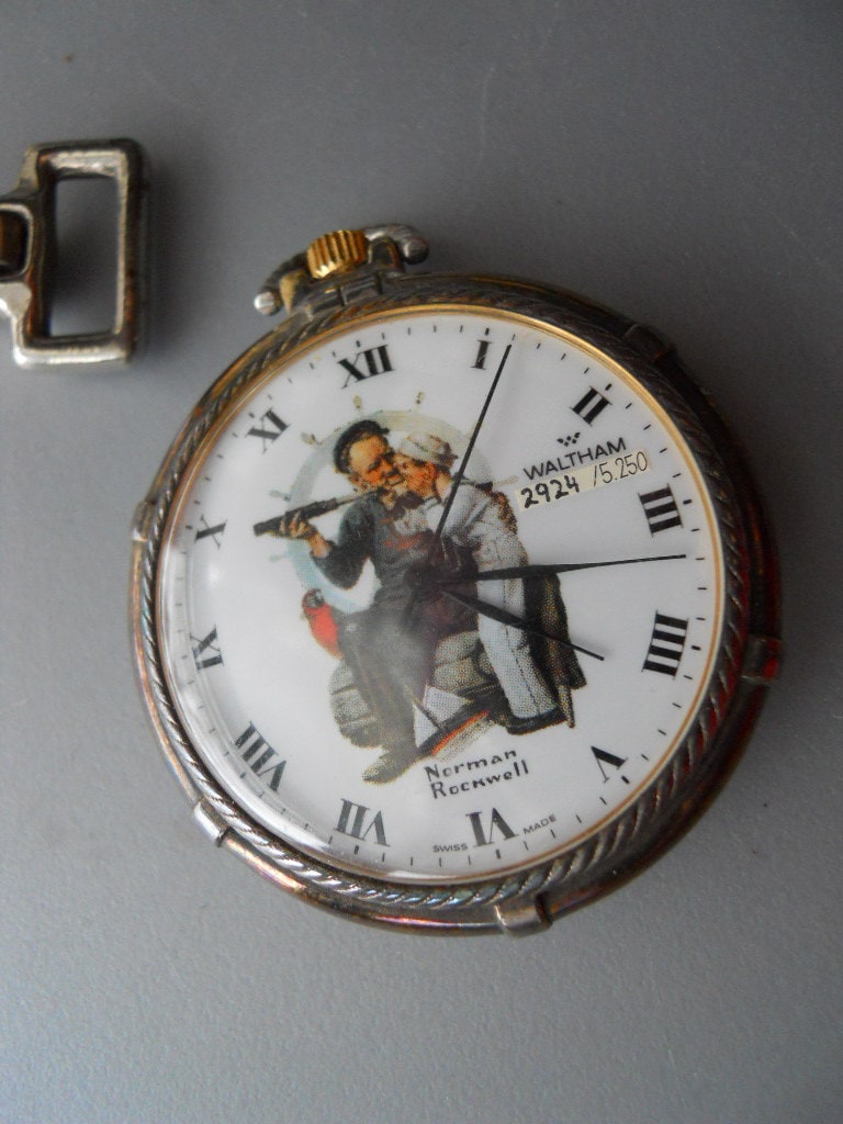 Vintage Retro Swiss Made NORMAN ROCKWELL Pocket Watch two