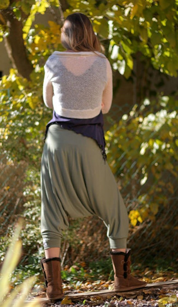 Boho hippie stylish harem pants with elastic waist.