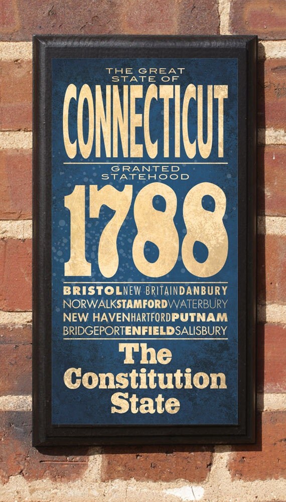 Connecticut CT Wall Art Sign Plaque Gift Present Personalized
