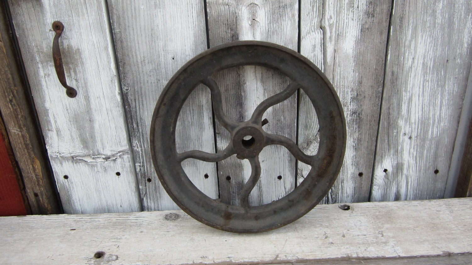 Antique Iron Wheel Salvaged Old Farm Wheel Metal Round