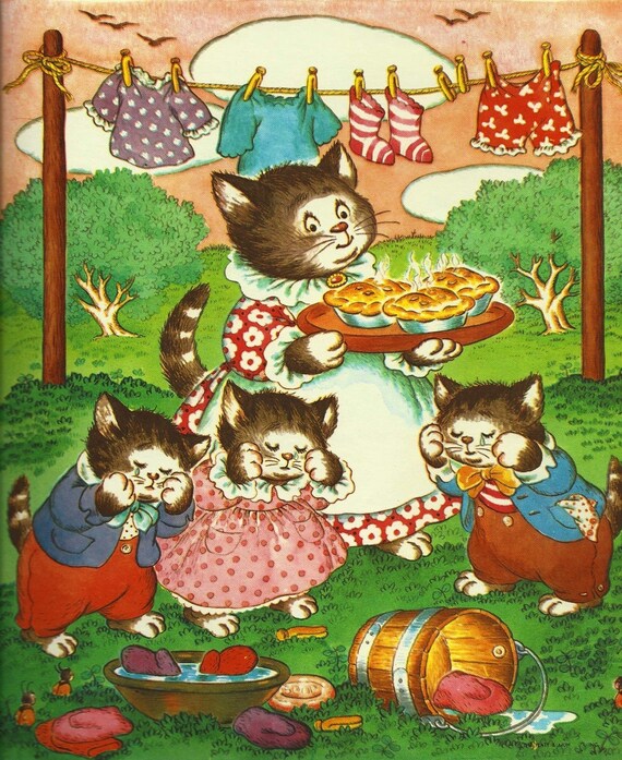 Vintage Nursery Rhymes Wall Art Home Decor 60s Nursery Rhymes