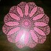 Vintage PInk Doily Hand Crocheted Lace 15"