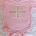 Pink Floral Union Jack Baby Vest Bodysuit