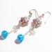 Murano Glass Aqua Ball Sterling Silver Dangle Earrings, Venetian Jewelry, Italian Jewelry, Leverback Earrings