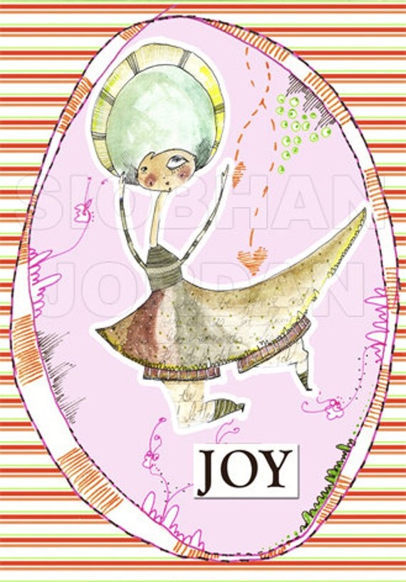 Items similar to joy, inspirational art print, girls room, nursery