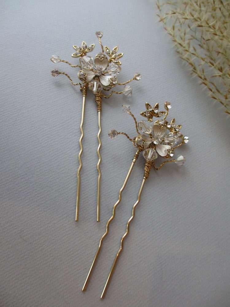 Gold Hair Pin SOLD INDIVIDUALLY Autumn by UniqueJewelryLLC on Etsy