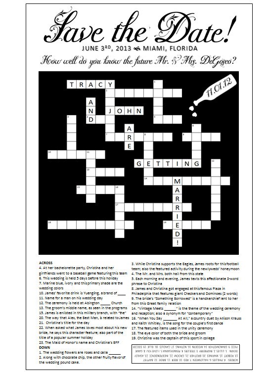 Love and Relationships Crossword