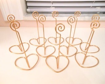 SET OF 10 Gold table number holders