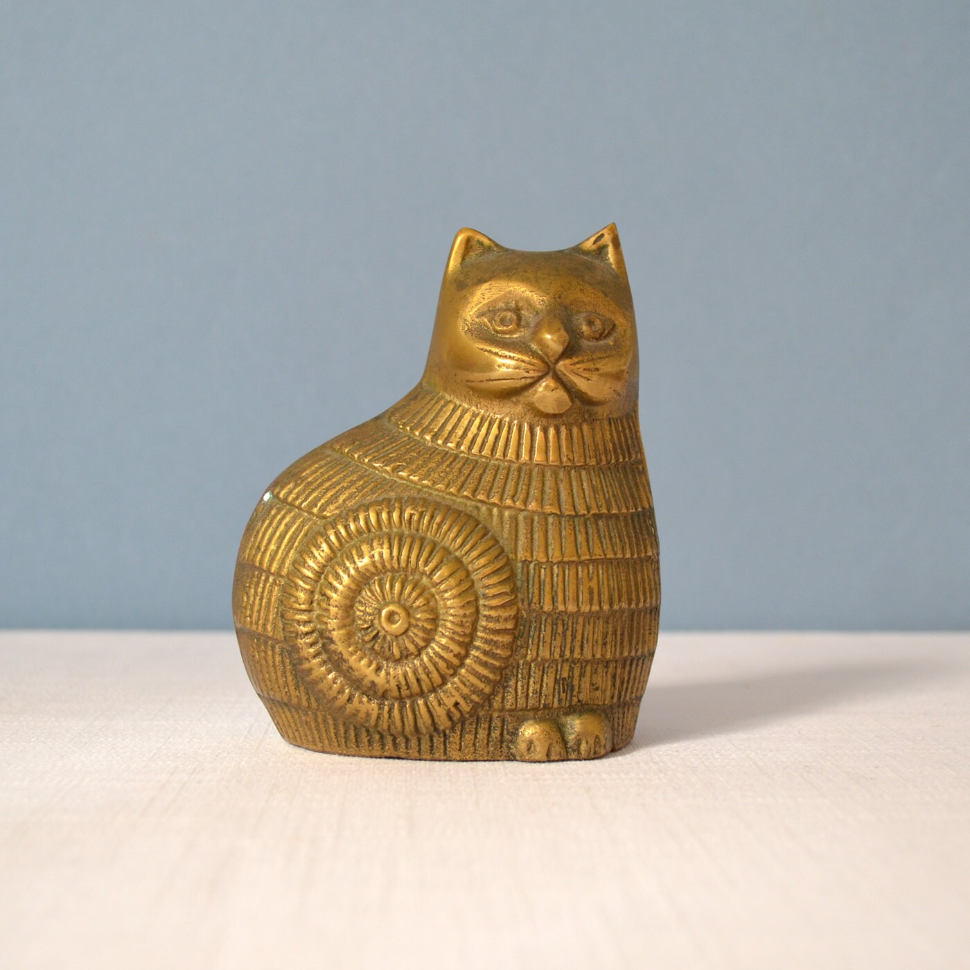 Vintage Brass Cat Figurine